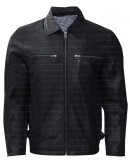 Cafe Racer Black Shirt Collar Leather Jacket