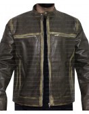 Vintage Cafe Racer Distressed Biker Leather Jacket