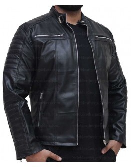 Cafe Racer Vintage Slim Fit Biker Leather Jacket