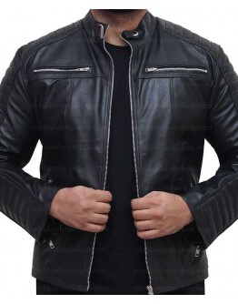 Cafe Racer Vintage Slim Fit Biker Leather Jacket