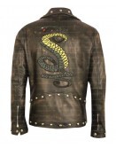 Fallout 3 Tunnel Snakes Rule Distressed Leather Jacket
