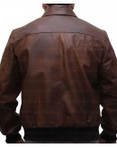 Shirt Collar Slim Fit Tan Brown Leather Jacket
