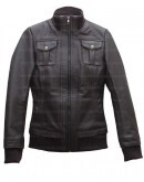 Aviator Women's Brown Flight Leather Bomber Jacket 