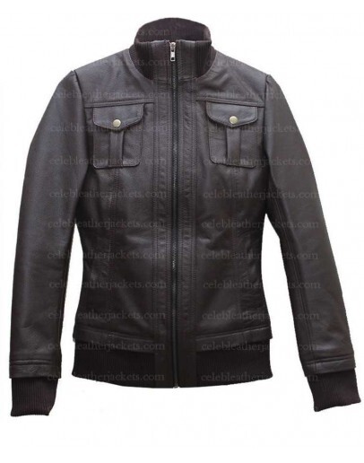 Aviator Women's Brown Flight Leather Bomber Jacket 