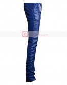 Blue Slimfit Stylish Leather Pant