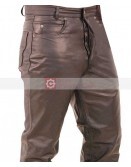 Fly Fitted Button Leather Pant