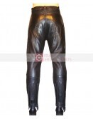 Warriors Black Biker Leather Pant