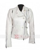 Get Smart Anne Hathaway White Leather Jacket
