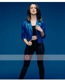 The Perfect Date Laura Marano Blue Leather Jacket