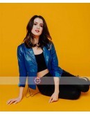 The Perfect Date Laura Marano Blue Leather Jacket