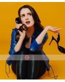 The Perfect Date Laura Marano Blue Leather Jacket
