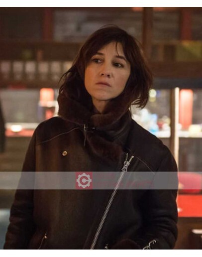 The Snowman Charlotte Gainsbourg Leather Coat