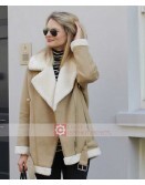 Shearling Aviator Fur Collar Jacket For Women