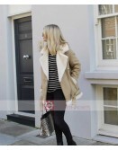 Shearling Aviator Fur Collar Jacket For Women