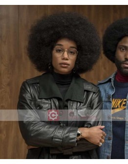 BlacKkKlansman Laura Harrier Leather Jacket