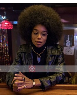 BlacKkKlansman Laura Harrier Leather Jacket