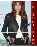 Alexa Chung Black Leather Jacket