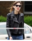 Alexa Chung Black Leather Jacket