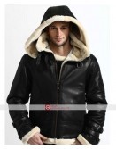 B3 Bomber Full Fur Removable Hood Shearling Jacket