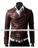 Slim Fit Belted Rider Light Brown Jacket