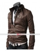 Slim Fit Button Pocket Light Brown Jacket