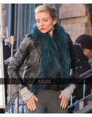 Cameron Diaz Black Biker Leather Jacket