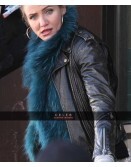 Cameron Diaz Black Biker Leather Jacket
