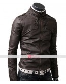 Slim Fit Dark Brown Button Pocket Jacket