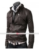 Slim Fit Dark Brown Button Pocket Jacket