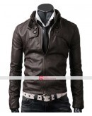 Slim Fit Dark Brown Button Pocket Jacket