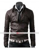 Slim Fit Dark Brown Button Pocket Jacket