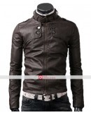 Slim Fit Dark Brown Button Pocket Jacket