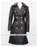 Donatella Versace Gold Silver Studded Leather Coat