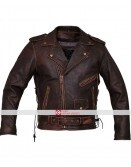 Marlon Brando Armoured Biker Distressed Leather Jacket