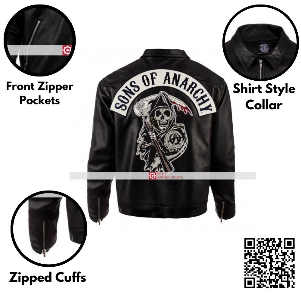 Charlie hunnam soa sons of anarchy leather jacket